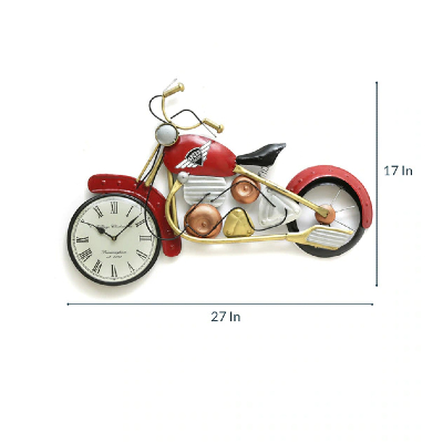 Red Wrought Iron Decorative Wall Clock