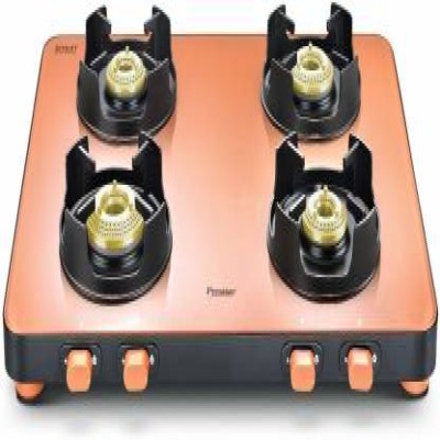 Prestige EDGE Pastel PEPS 04 Glass Manual Gas Stove  (4 Burners)