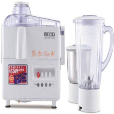 USHA jmg3345 450 Juicer Mixer Grinder (2 Jars, White)
