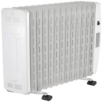 USHA Oil Filled Radiator OFR 3809F 9-Fin 2000-Watt with Fan Heater (500W), White