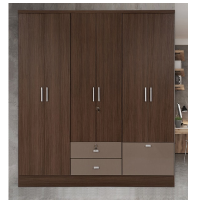 Rodrigo 6 Door Wardrobe in Light Walnut Finish
