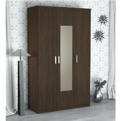 Okinawa 3 Door Wardrobe in Chocolate Finish