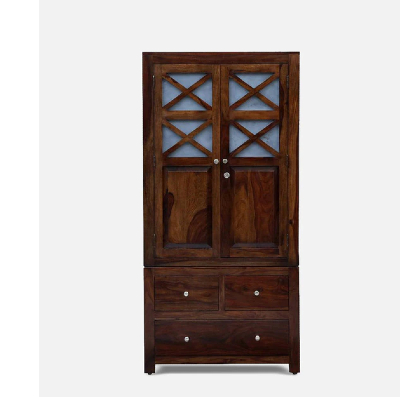Kryss Solid Wood 2 Door Wardrobe in Provincial Teak Finish