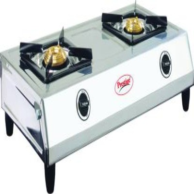 Prestige Shakti Stainless Steel Manual Gas Stove  (2 Burners)
