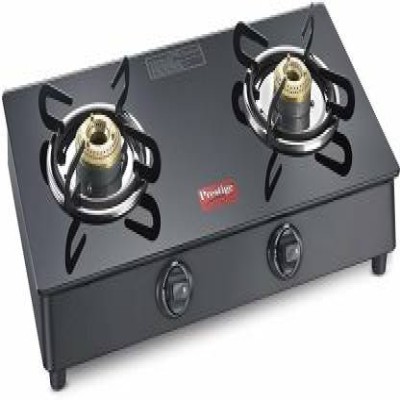 Prestige Magic Glass Glass, Steel Manual Gas Stove  (2 Burners)